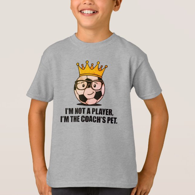 Funny Kids Soccer Shirt – Coach’s Pet T (Framsida)