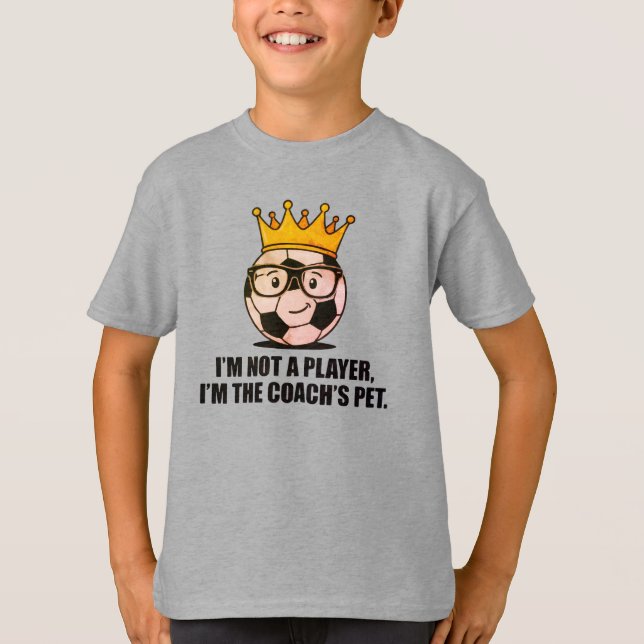 Funny Kids Soccer Shirt – Coach’s Pet T Shirt (Framsida)
