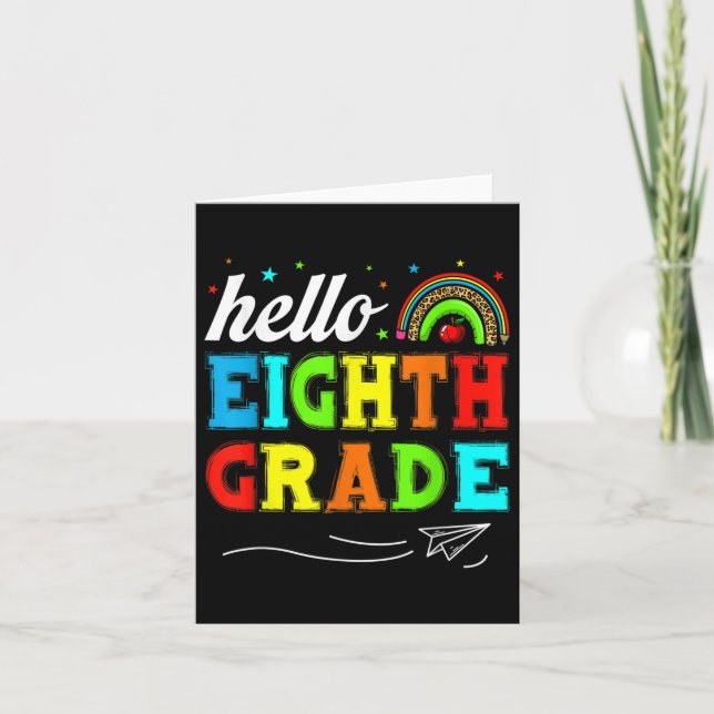 Funny Kids Studenter Hej 8th Klass Funny Teacher Kort (Framsida)