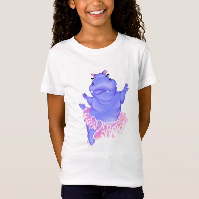 Funny Kids T-Shirt Ballerina Hippo Ballet Dancer (Framsida)