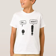 Funny Kids T-Shirt – “OK… WHY?” Minimalist Cartoon