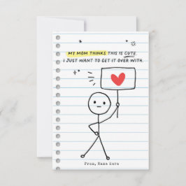 Funny Kids Valentines Day Stick figur Humor kort