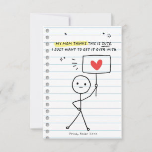 Funny Kids Valentines Day Stick figur Humor kort