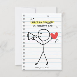 Funny Kids Valentines Day Stick figur Humor kort