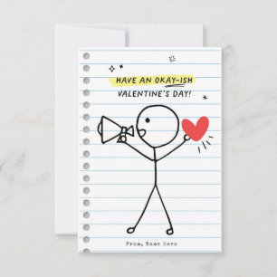 Funny Kids Valentines Day Stick figur Humor kort