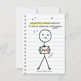 Funny Kids Valentines Day Stick figur Humor kort