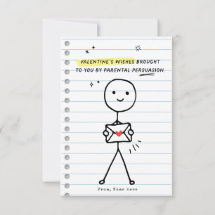 Funny Kids Valentines Day Stick figur Humor kort