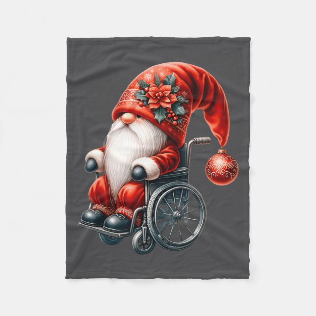 Funny Kids Wheelchair Santa Graphic For Men Christ Fleecefilt (Framsidan)