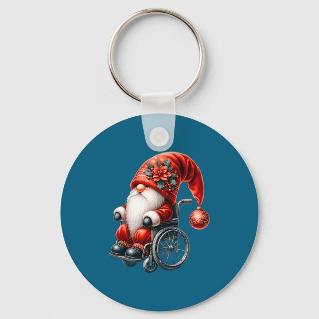 Funny Kids Wheelchair Santa Graphic For Men Christ Nyckelring (Framsida)
