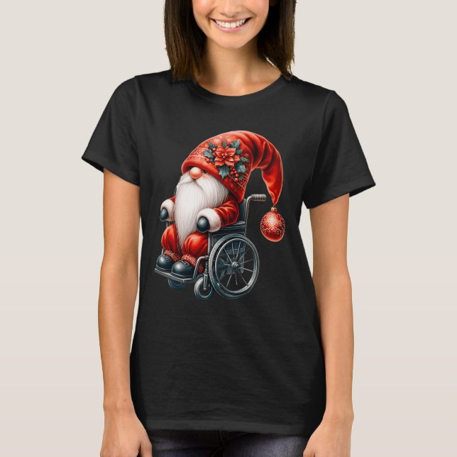 Funny Kids Wheelchair Santa Graphic For Men Christ T Shirt (Framsida)