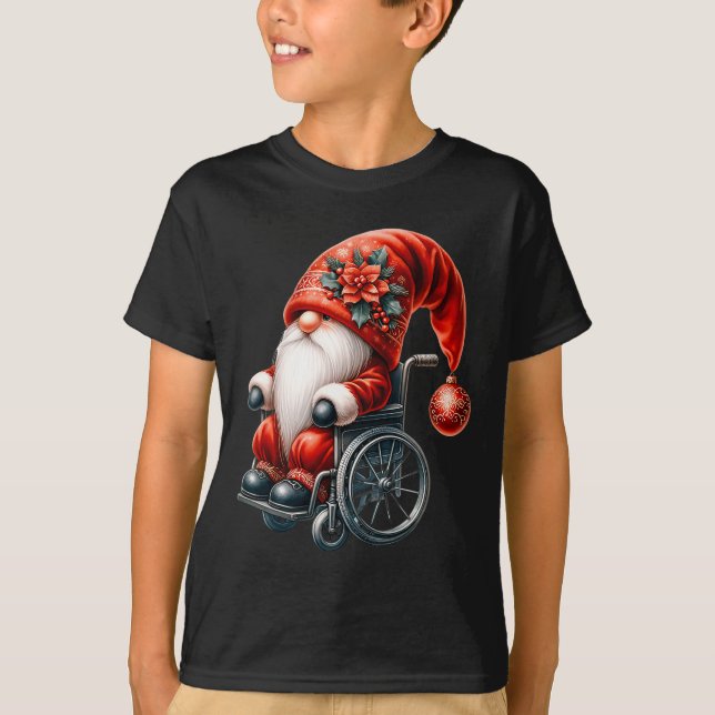 Funny Kids Wheelchair Santa Graphic For Men Christ T Shirt (Framsida)