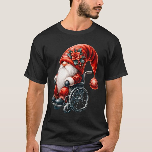 Funny Kids Wheelchair Santa Graphic For Men Christ T Shirt (Framsida)