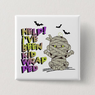 Funny Kidwrapped Mummy Baby Grönt ID683 Knapp