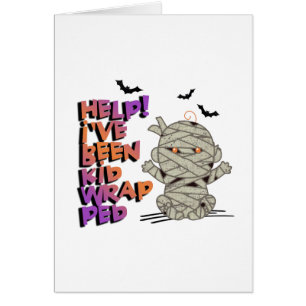 Funny Kidwrapped Mummy Baby Orange ID683 Hälsningskort