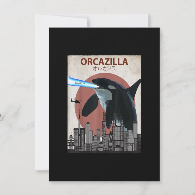 Funny Killer Whale T-Shirt  Orca Lovers Gift Inbjudningar (Framsida)