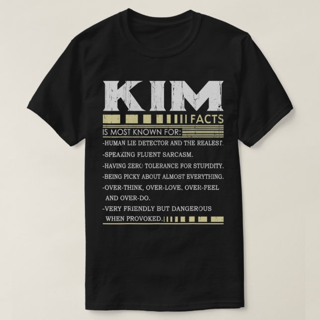 Funny Kim FACTS Gift  Kim Name  T Shirt (Design framsida)