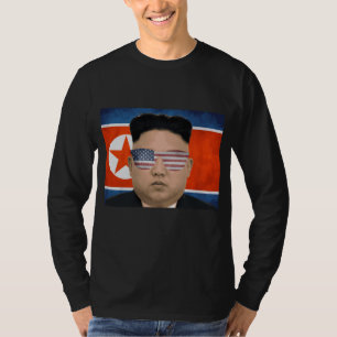 Funny Kim Jong Un American Sunglasses 4 juli eller T Shirt