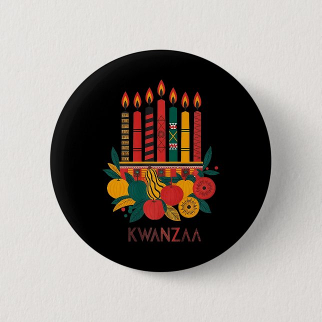Funny Kinara Seven Candles Kwanzaa Firande 1 Knapp (Framsida)