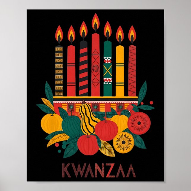 Funny Kinara Seven Candles Kwanzaa Firande 2 Poster (Framsidan)