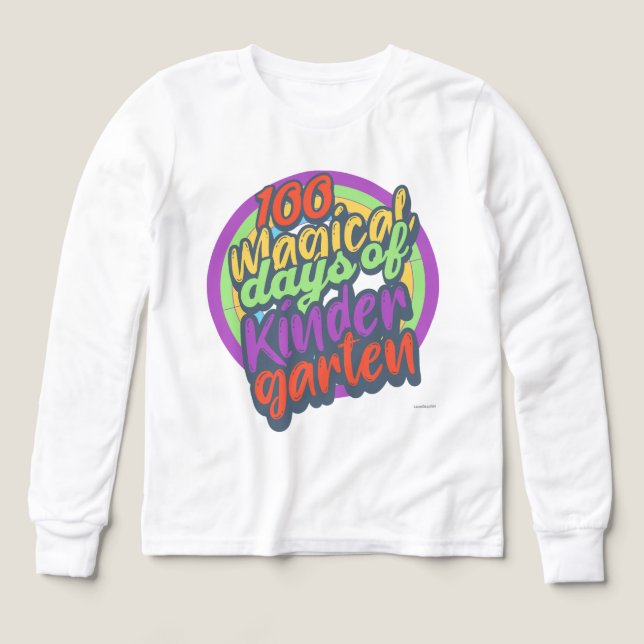 Funny Kindergarten 100th Day Sparkle Teacher Class T Shirt (Design framsida)