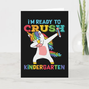 Funny Kindergarten Kid Back School Unicorn Dabbing Kort