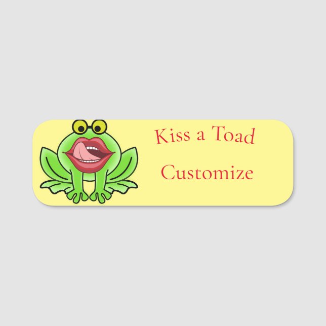 Funny Kiss A Toad Thunder_Cove Namnbricka (Framsida)