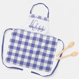 Funny Kiss: Cook Quote Gingham Check Periwinkle