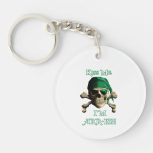 Funny Kiss Me Irish Jolly Roger Pirat Skull
