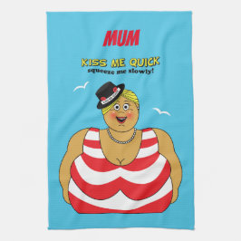 Funny Kiss Me Quick British Seaside Swimdress Dam Kökshandduk