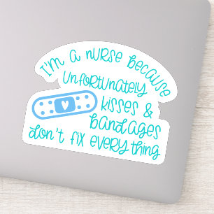 Funny Kisses Bandages Nurse Life Decal Sticker Klistermärken