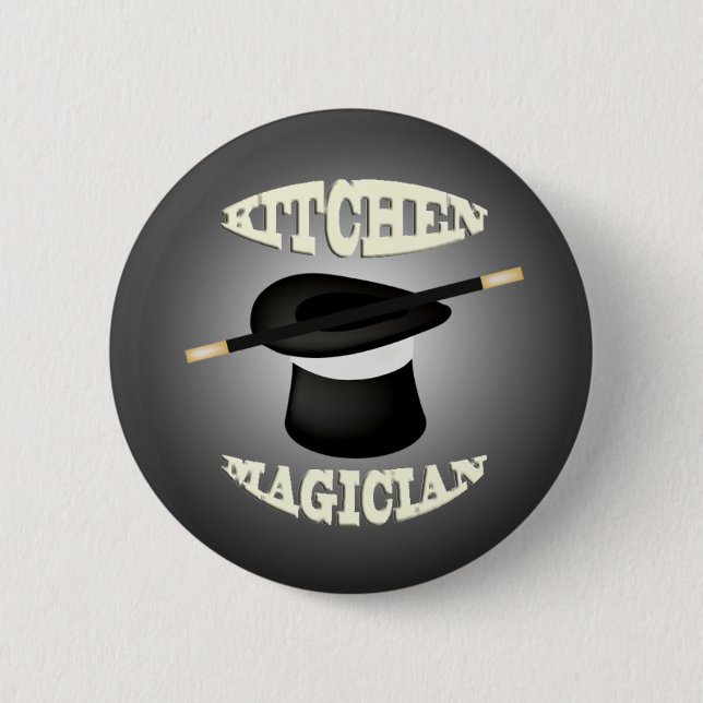Funny Kitchen Magician Button Knapp (Framsida)