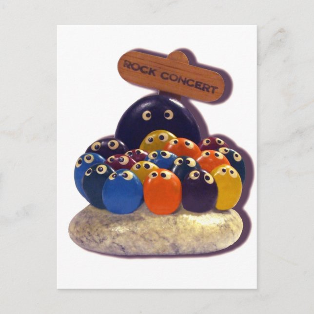 FUNNY KITSCH PET STEN KONCERT 1970 S VYKORT (Framsida)