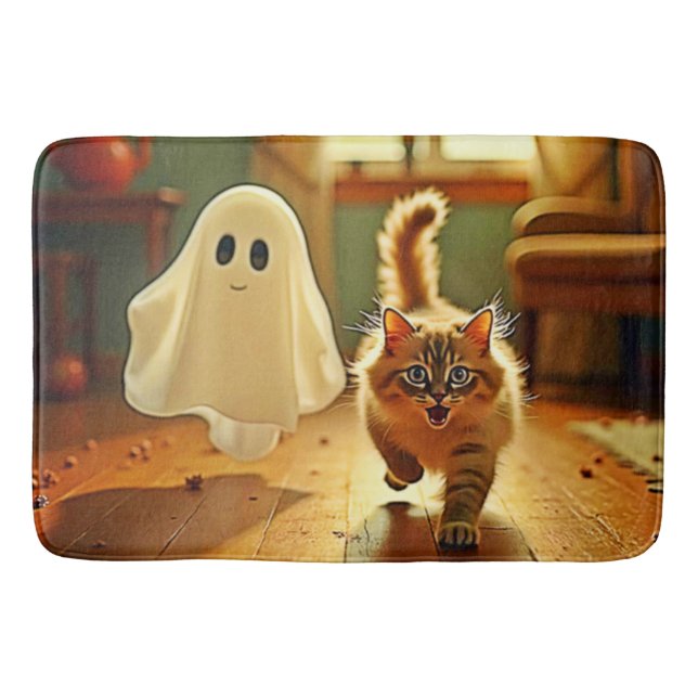 Funny Kitten Spooky Friend Badrumsmatta (Framsidan)