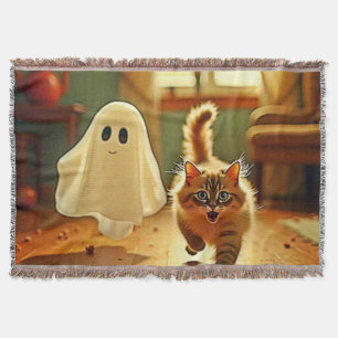 Funny Kitten Spooky Friend Design Filt