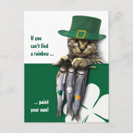 Funny Kitten St. Patrick Day-Anpassningsbar Vykort
