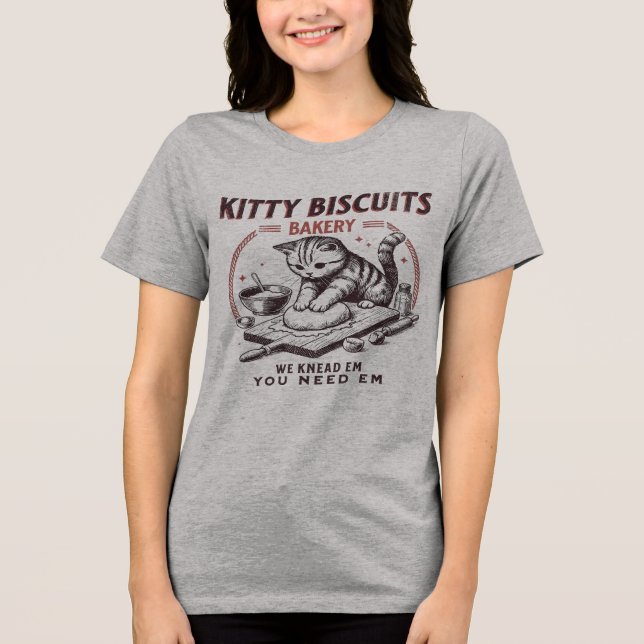 Funny Kitty Biscuits Bakery Shirt T (Framsida)