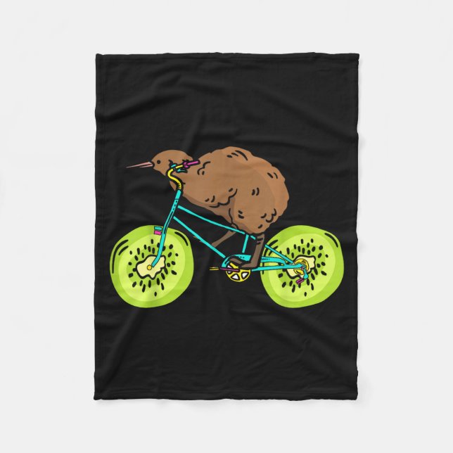 Funny Kiwi Biker Cycling Gift New Zealand  Fleecefilt (Framsidan)
