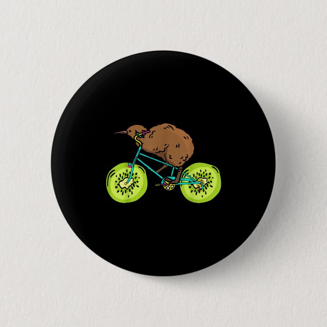 Funny Kiwi Biker Cycling Gift New Zealand  Knapp (Framsida)