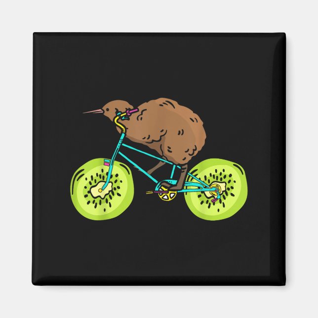 Funny Kiwi Biker Cycling Gift New Zealand  Magnet (Framsidan)