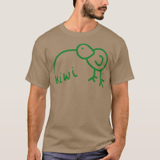 Funny Kiwi Doodle Grönt T Shirt