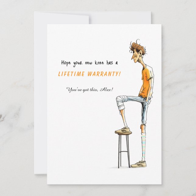 Funny Knee Surgery Get Well Card – Rock This Joint Inbjudningar (Framsida)