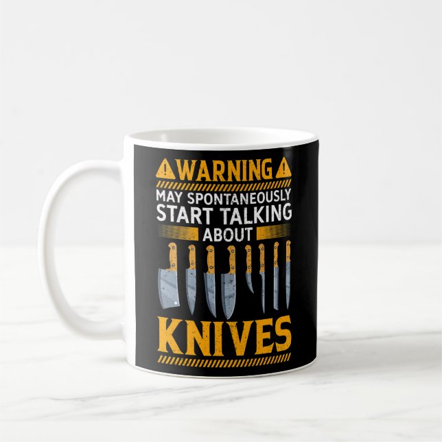 Funny Knife Collector Design Men Women Knife Kaffemugg (Vänster)