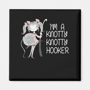 Funny Knitter Crawing Knitting Yarn Älskare Magnet