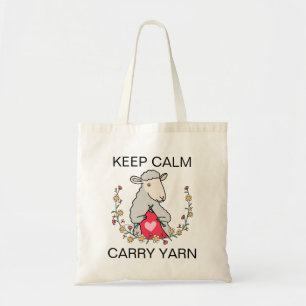 Funny Knitter Crochet Älskare Behålla Lugn Carry Y Tygkasse