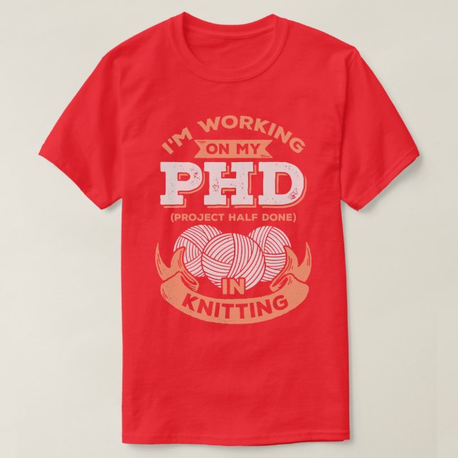Funny Knitting Älskare Hob T Shirt (Design framsida)