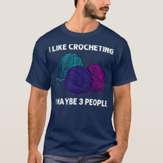 Funny Knitting Gift För manar Women Crochet Yarn T Shirt