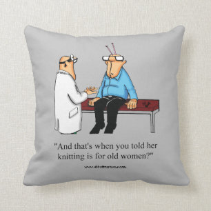 Funny Knitting Humor Dekorativ kudde