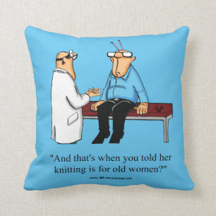 Funny Knitting Humor Dekorativ kudde
