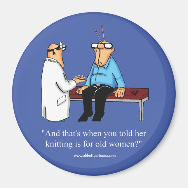 Funny Knitting Humor Magnet Favor (Framsidan)