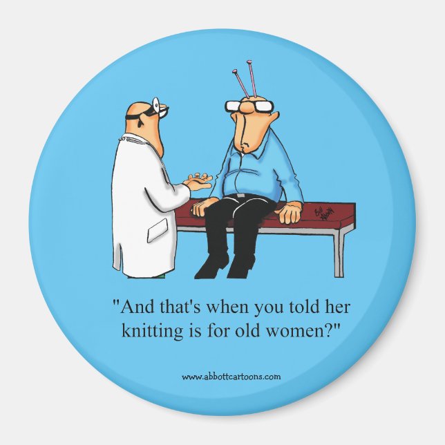 Funny Knitting Humor Magnet Gift (Framsidan)